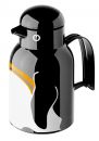 1 Liter Isolierkanne, Modell Thermobird, Farbe: Schwarz/Pinguin, Hersteller Helios